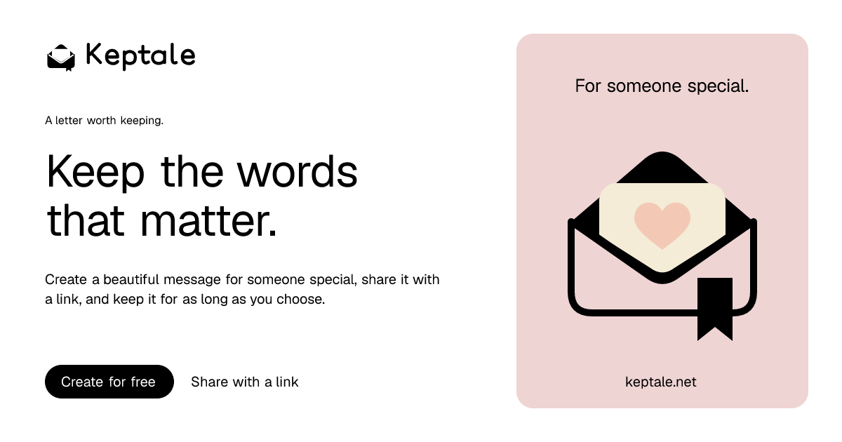 Digital Love Letter with Photos — Write Free, Keep Forever | Keptale